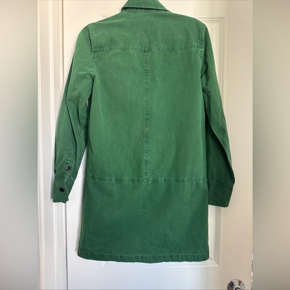 Proenza Schouler White Label Green Long Sleeve Button Down Collared Dress Size 4 - Picture 3 of 10